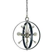 Framburg Nucleus 4 Light Chandelier, Nickel/Black Accents - F-L1104BN-MBLACK