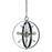 Framburg Nucleus 4 Light Chandelier, Nickel/Black Accents - F-L1104BN-MBLACK
