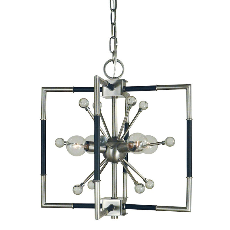 Framburg Zeta 4 Light Dual Mount, Nickel/Black Accents - F-L1114BN-MBLACK