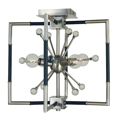 Framburg Zeta 4 Light Dual Mount, Nickel/Black Accents