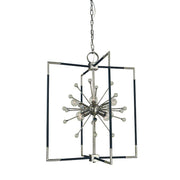 Framburg Zeta 8 Light Chandelier, Nickel/Black Accents - F-L1118BN-MBLACK