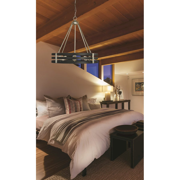 Framburg Luxe 8 Light Chandelier, Pewter/Black