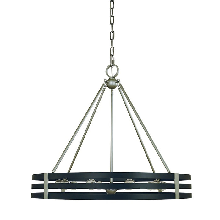 Framburg Luxe 10 Light Chandelier, Pewter/Black - F-L1125SP-MBLACK