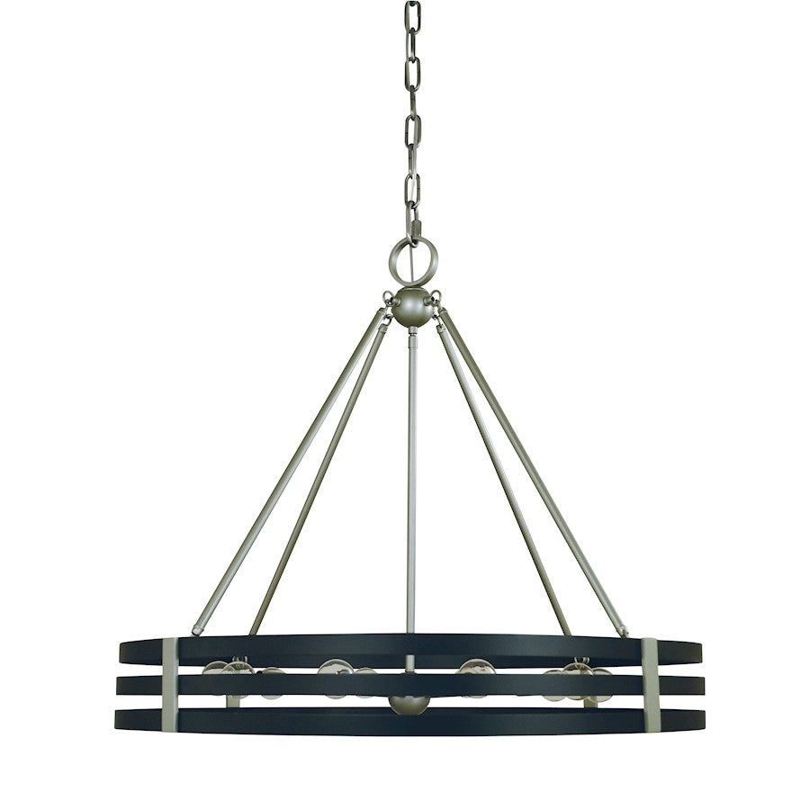 Framburg Luxe 10 Light Chandelier, Pewter/Black - F-L1125SP-MBLACK