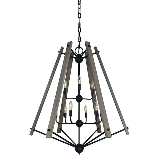 Framburg Meredith 9 Light Foyer Chandelier, Black - F-L1139MBLACK