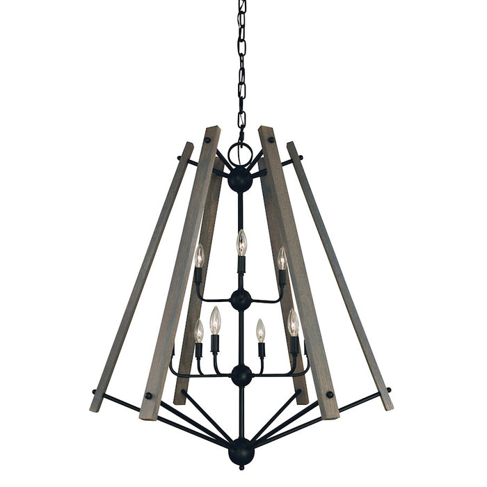 Framburg Meredith 9 Light Foyer Chandelier, Black - F-L1139MBLACK