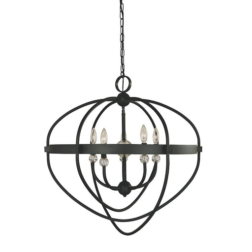 Framburg Elizabeth 5 Light 27" Chandelier, Black - F-L1150MBLACK