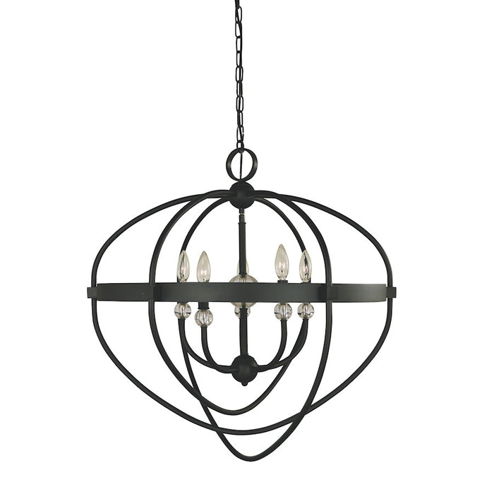 Framburg Elizabeth 5 Light 27" Chandelier, Black - F-L1150MBLACK