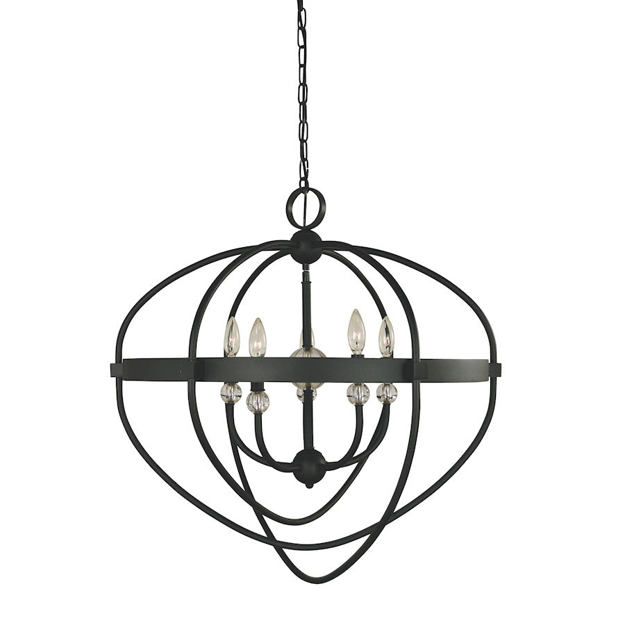 Framburg Elizabeth 5 Light 27" Chandelier, Black - F-L1150MBLACK