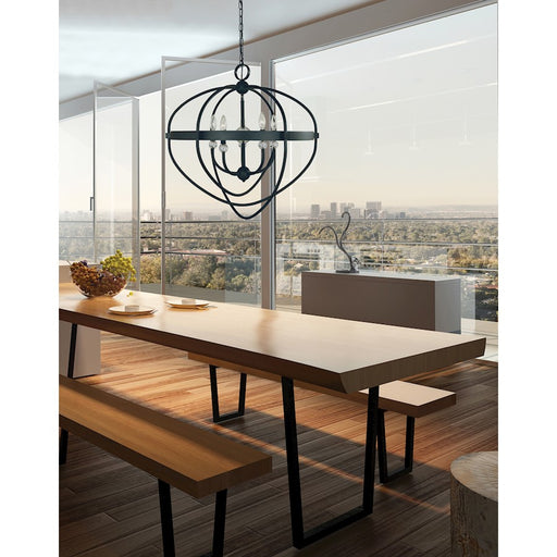 Framburg Elizabeth 5 Light 27" Chandelier, Black