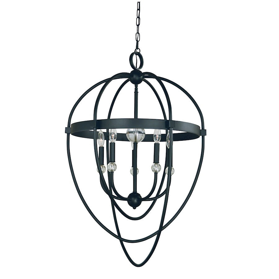 Framburg Elizabeth 5 Light 36" Chandelier, Black - F-L1152MBLACK