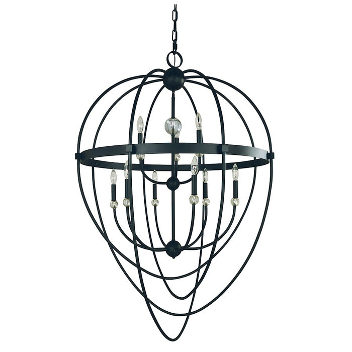 Framburg Elizabeth 9 Light Foyer Chandelier, Black - F-L1154MBLACK