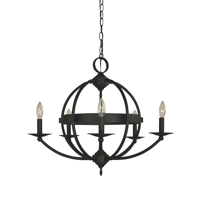 Framburg Aurora 5 Light Chandelier, Black - F-L1155MBLACK