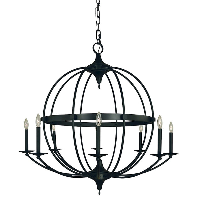 Framburg Aurora 8 Light Foyer Chandelier, Black - F-L1158MBLACK
