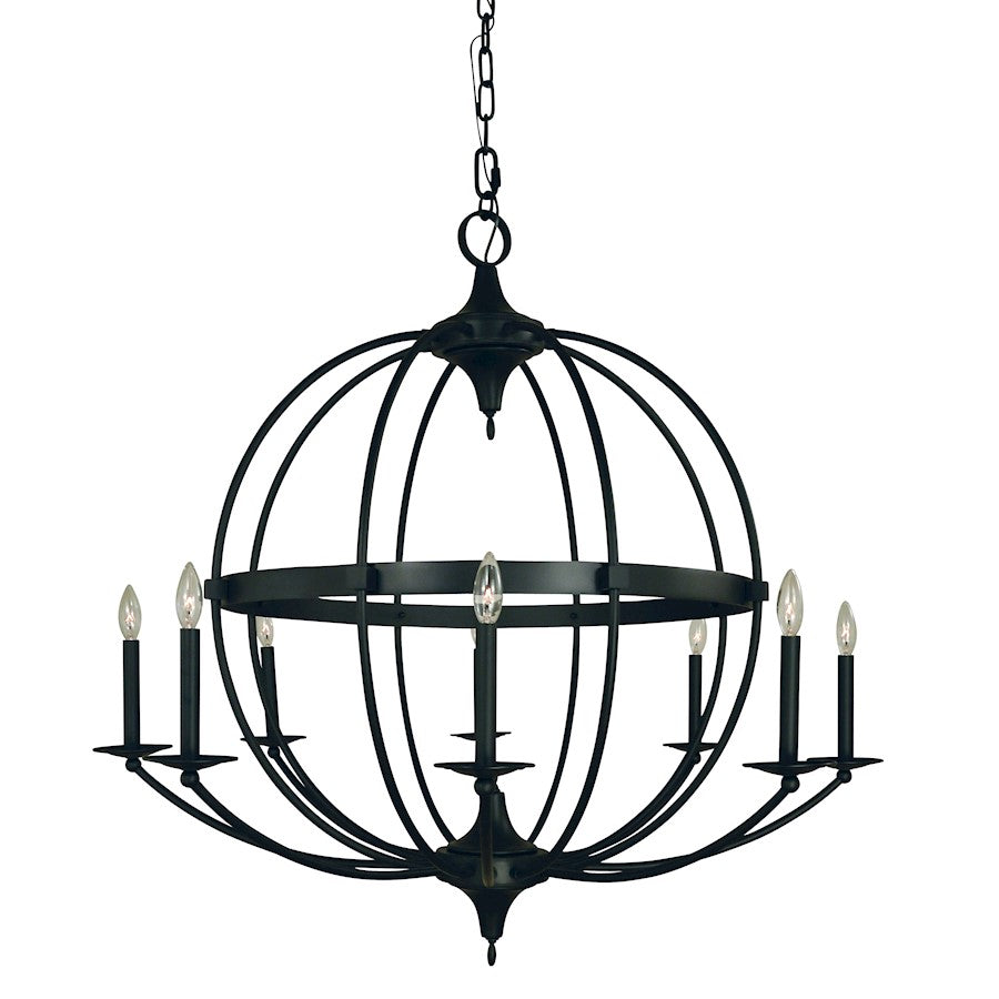 Framburg Aurora 8 Light Foyer Chandelier, Black - F-L1158MBLACK
