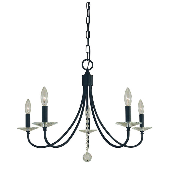 Framburg Ashley 5 Light Chandelier, Black - F-L1165MBLACK