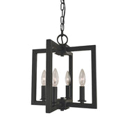 Framburg Andrew 4 Light Mini Chandelier, Black - F-L1184MBLACK