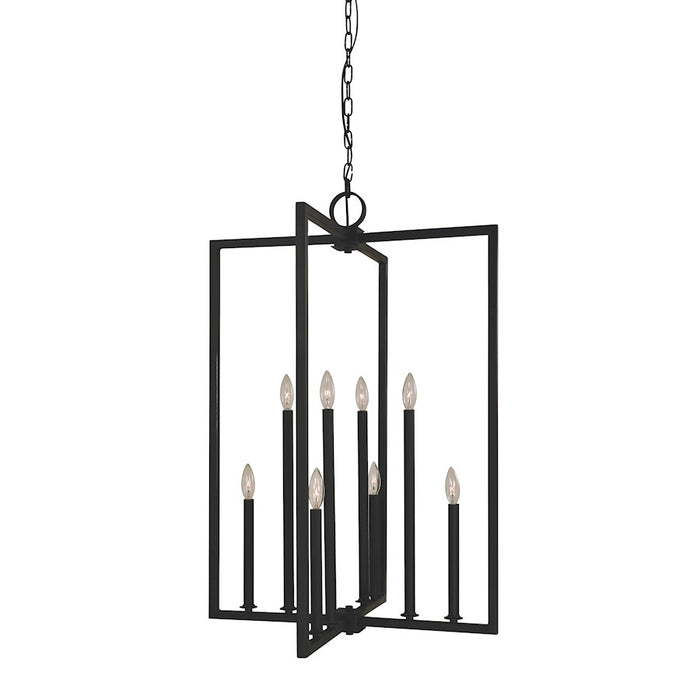 Framburg Andrew 8 Light 36" Foyer Chandelier, Black - F-L1186MBLACK