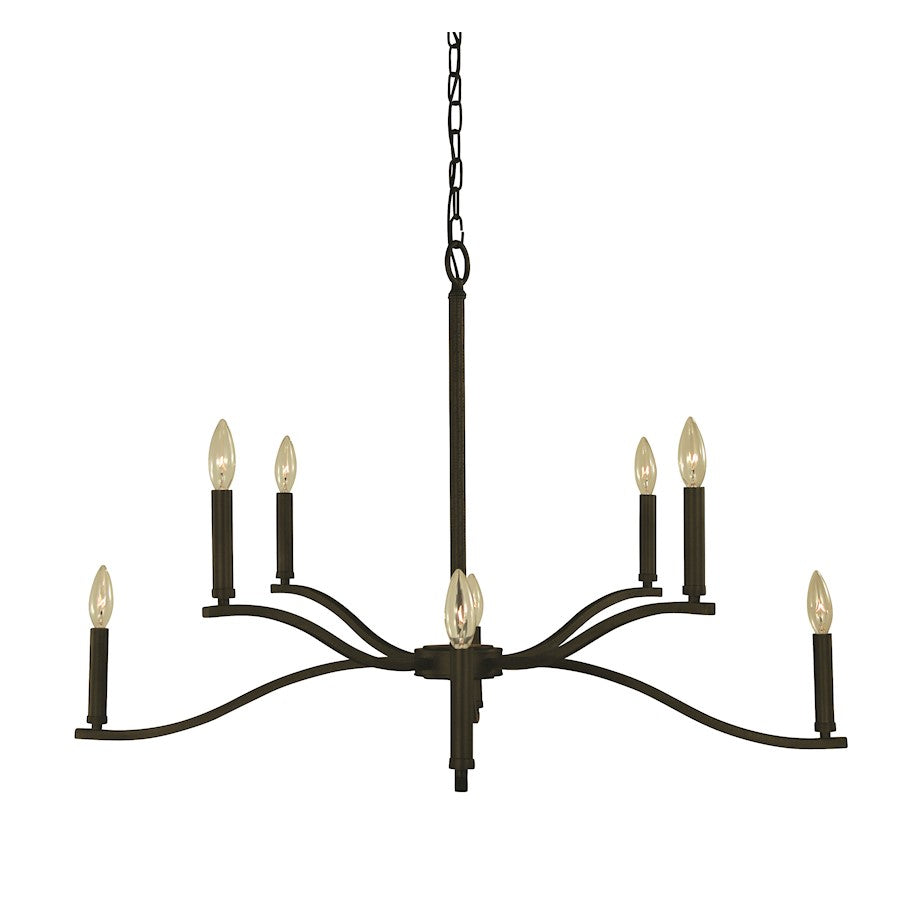 Framburg Bridgeport 8 Light 34" Chandelier, Iron - F-L1190IRON