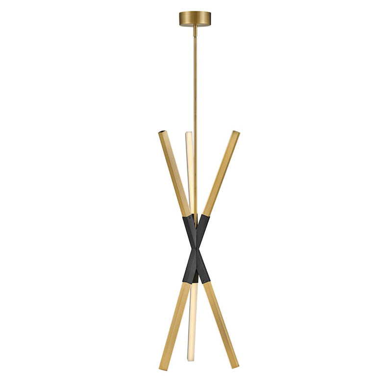 Hinkley Rae 15in Extra Large Pendant | Transitional Modern Lacquered Brass Steel and Black Etched Acrylic | Dining Room & Living Room | Model FR30617LCB