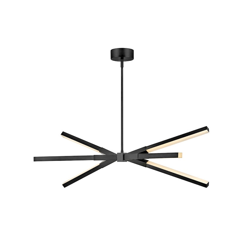 Hinkley Rae 39in 3-Light LED Linear Pendant | Transitional Modern Black Steel and Etched Acrylic | Kitchen Island & Dining Room | 13 x | Model FR30618BLK