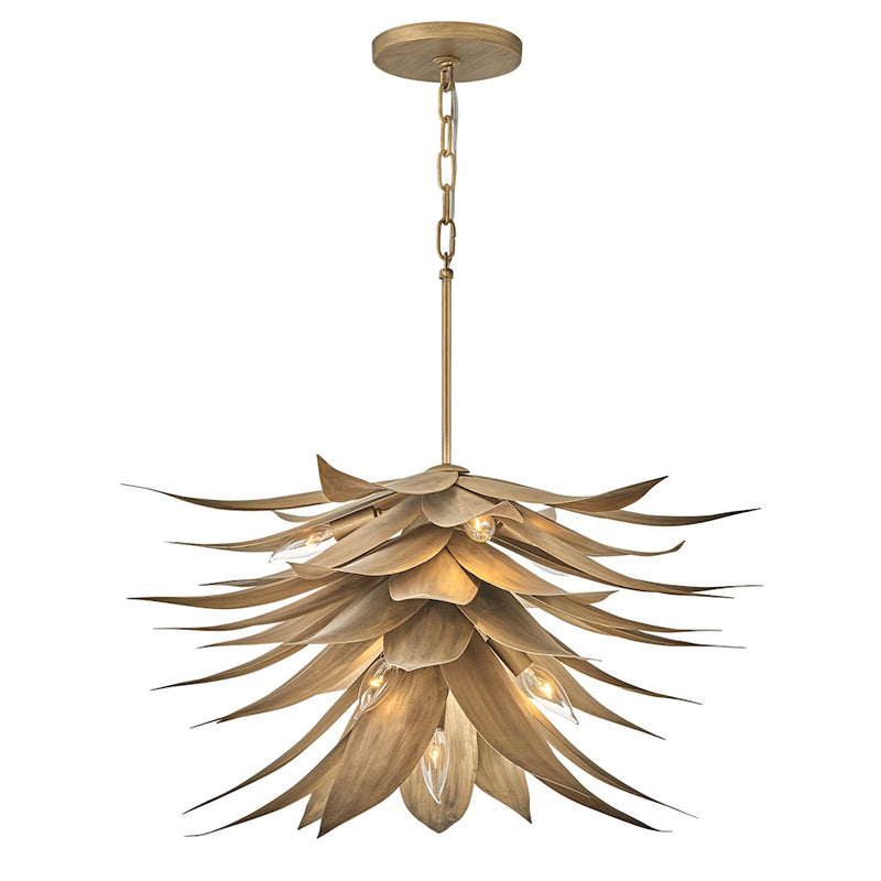 Hinkley Agave 26in 7-Light Pendant | Modern Bohemian Burnished Gold Steel | Dining Room & Living Room | 26 x 26 x 29 in | Model FR30815BNG