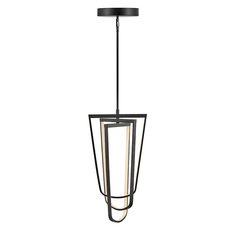 Hinkley Onyx 27in 1-Light Large Pendant | Modern Black Steel | Kitchen Island & Dining Room | 14 x 14 x 27 in | Model FR31037BLK