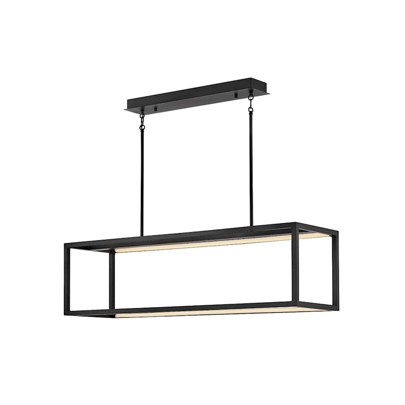 Hinkley Onyx 44in LED Linear Chandelier | Modern Black Steel | Living Room & Dining Room | 5980 Lumens, 3000K, Dimmable | Model FR31038BLK