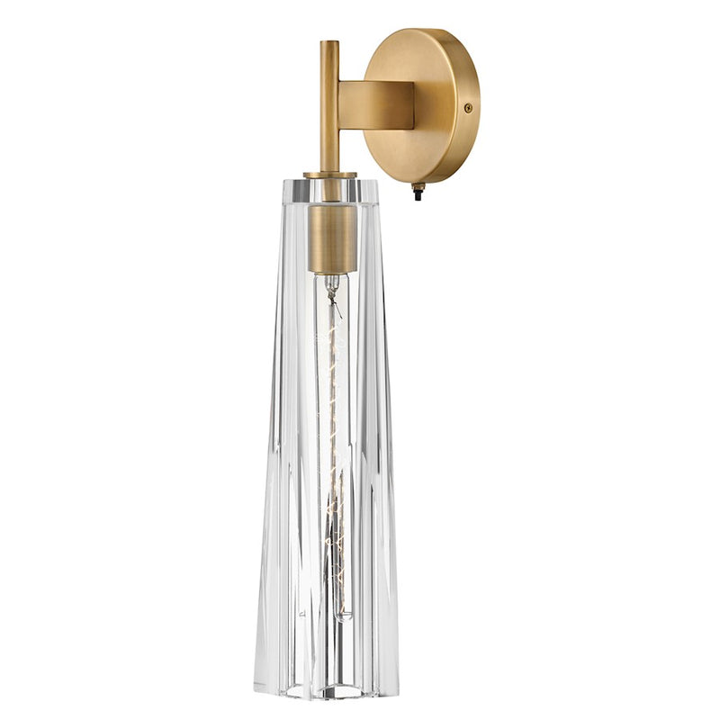 Hinkley Cosette 1-Light Wall Sconce | Traditional Glam Heritage Brass and Smoked Crystal Glass | Bedroom & Hallway Accent Light | Model FR31100HBR-SM
