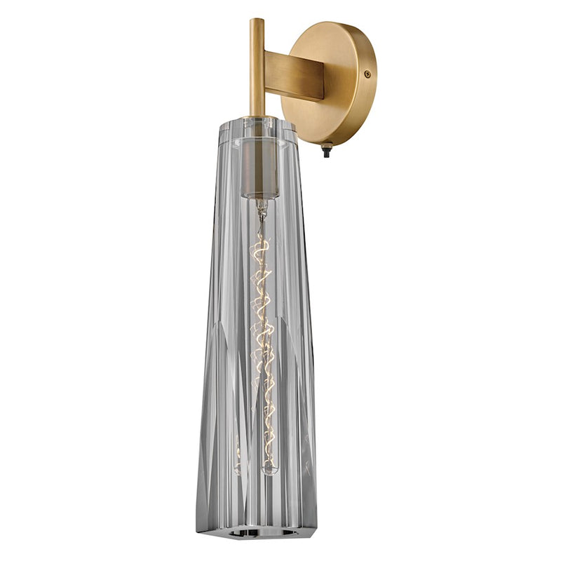 Hinkley Cosette 1-Light Wall Sconce | Traditional Glam Heritage Brass and Smoked Crystal Glass | Bedroom & Hallway Accent Light | Model FR31100HBR-SM