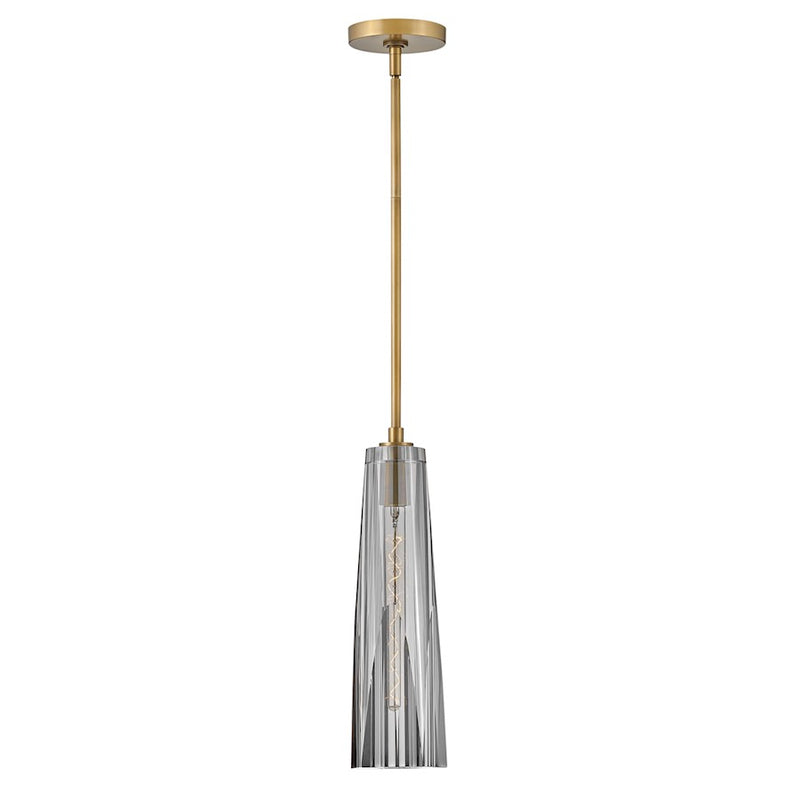 Hinkley Cosette 1-Light Small Pendant | Traditional Glam Heritage Brass Steel and Smoked Crystal | Bedside & Intimate Spaces | 5 x 5 | Model FR31107HBR-SM