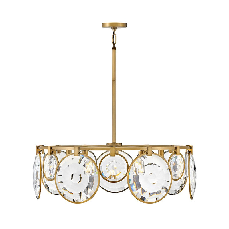 Hinkley Nala 31in 7-Light Chandelier | Traditional Black Steel and Optic Crystal | Dining Room & Living Room | 31 x 31 x 11 in | Model FR31265BLK