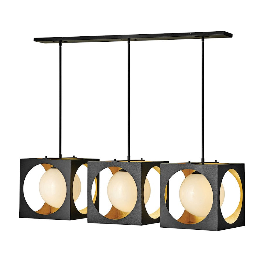 Fredrick Ramond Vega 3 Light Chandelier, Anvil Black