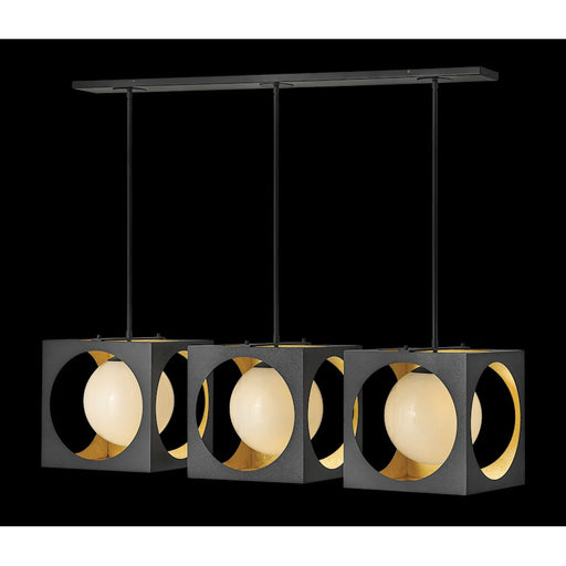 Fredrick Ramond Vega 3 Light Chandelier, Anvil Black