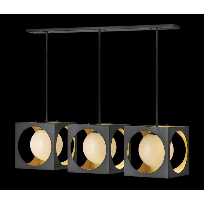 Fredrick Ramond Vega 3 Light Chandelier, Anvil Black