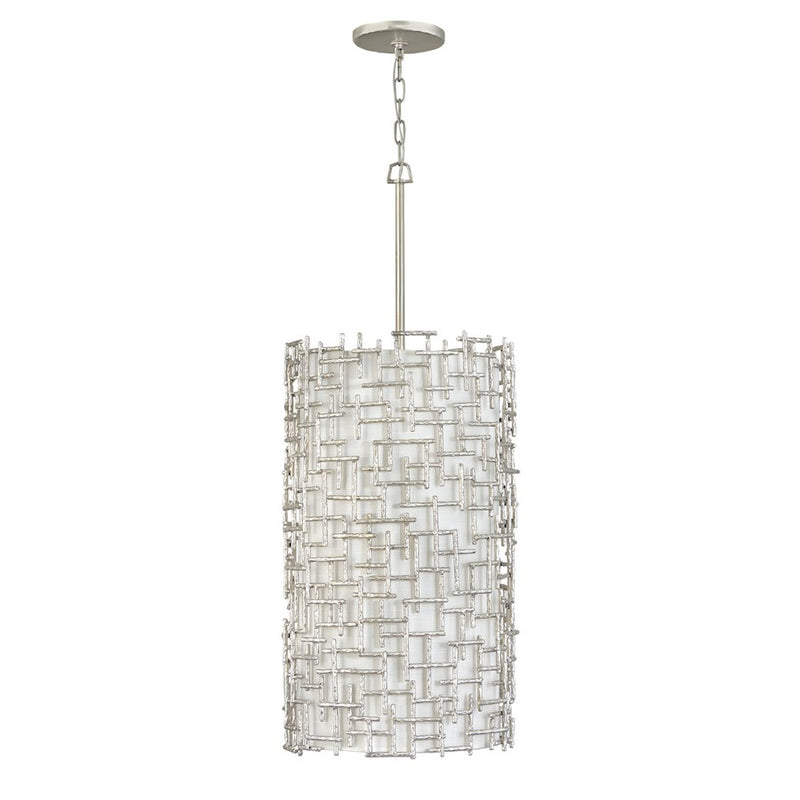 Fredrick Ramond Farrah 9 Light Interior Hanging Drum, Silver Leaf
