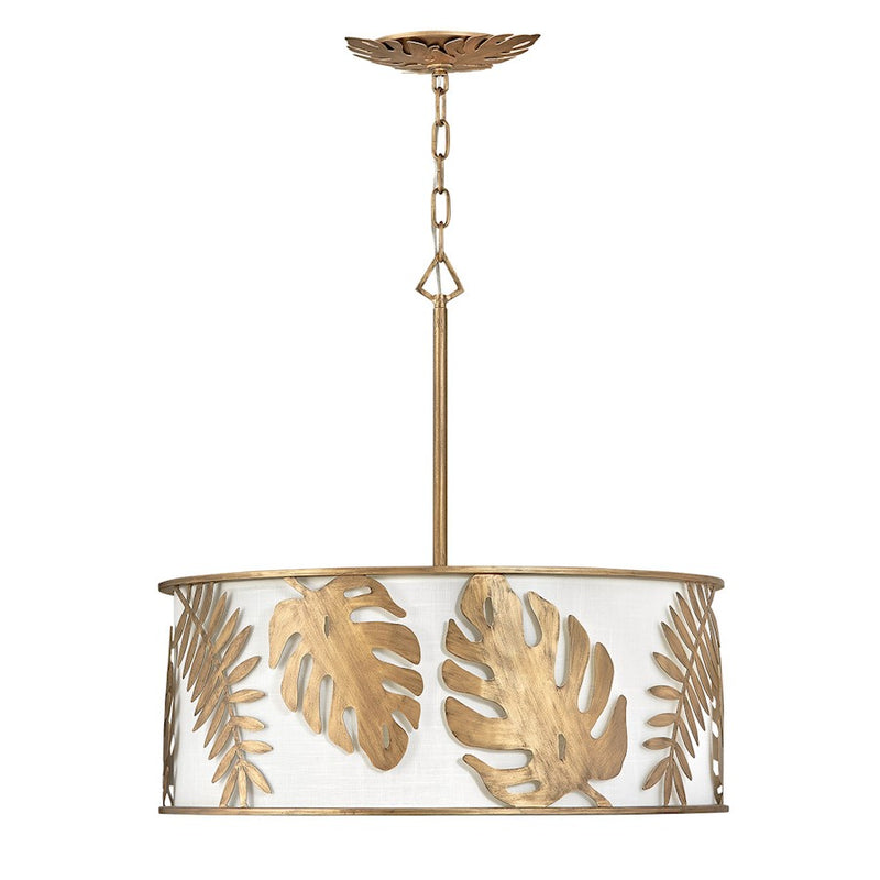 Fredrick Ramond Botanica 5 Light Chandelier, Burnished Gold