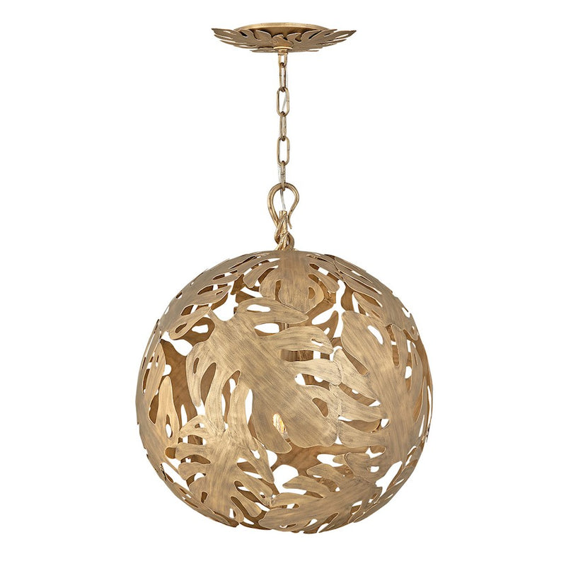 Fredrick Ramond Botanica 6 Light Chandelier, Burnished Gold