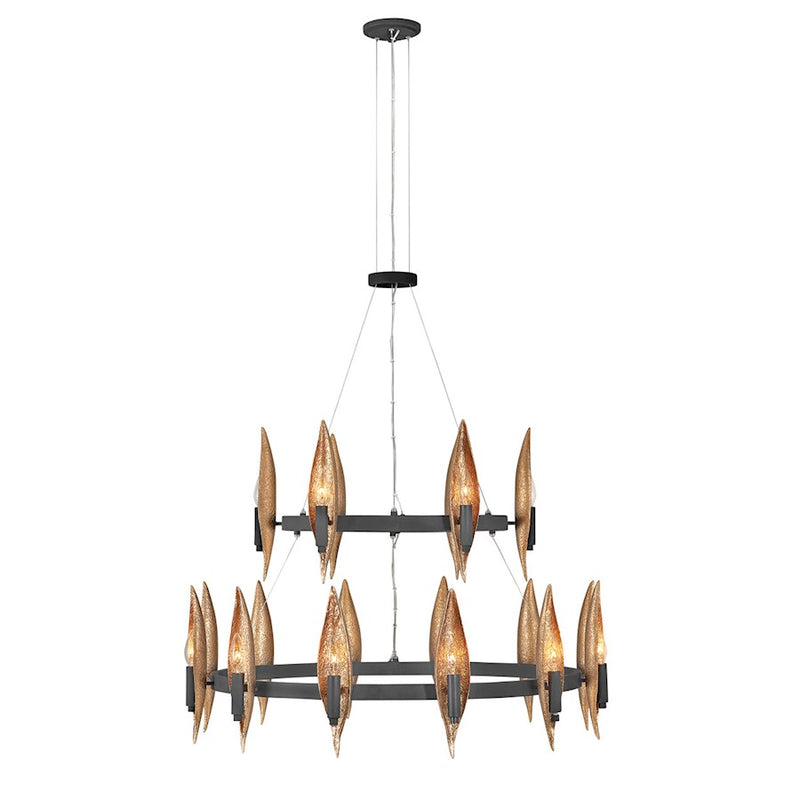 Fredrick Ramond Willow 18 Light Chandelier, Carbon Black