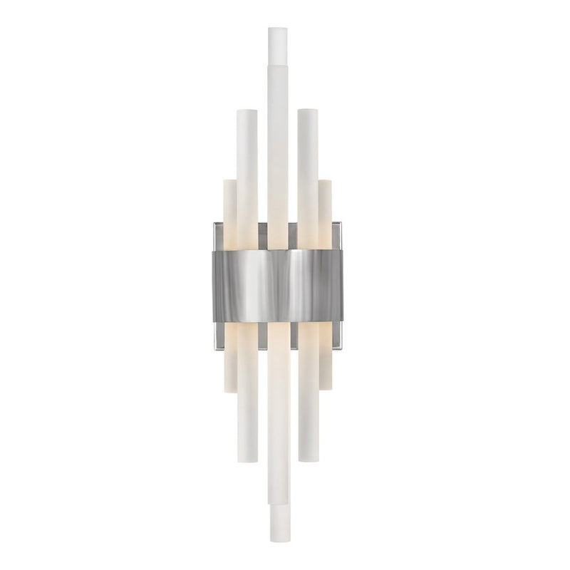Fredrick Ramond Trinity 22in 1-Light LED Wall Sconce | Transitional Heritage Brass Steel and Frosted Glass | Hallway & Bedroom Accent | Model FR46102HBR