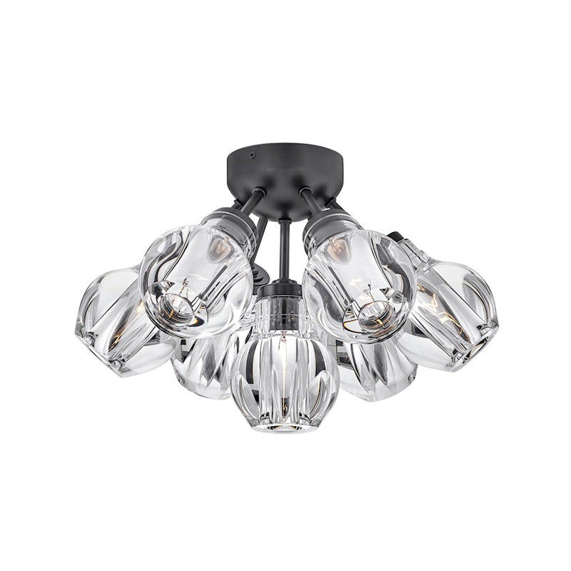 Hinkley Elise 16in 7-Light Semi-Flush Mount | Traditional Glam Heritage Brass Steel and Clear Crystal | Foyer & Dining Room | 16 x 16 x | Model FR46951HBR