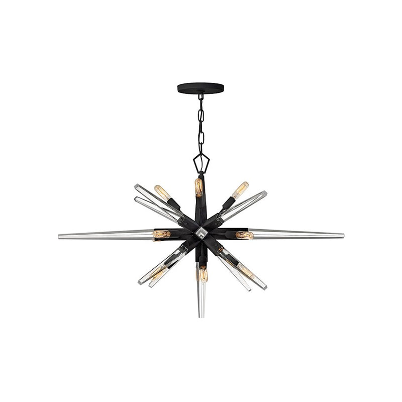 Fredrick Ramond Ariel 12 Light Linear/Oval Chandelier, Black