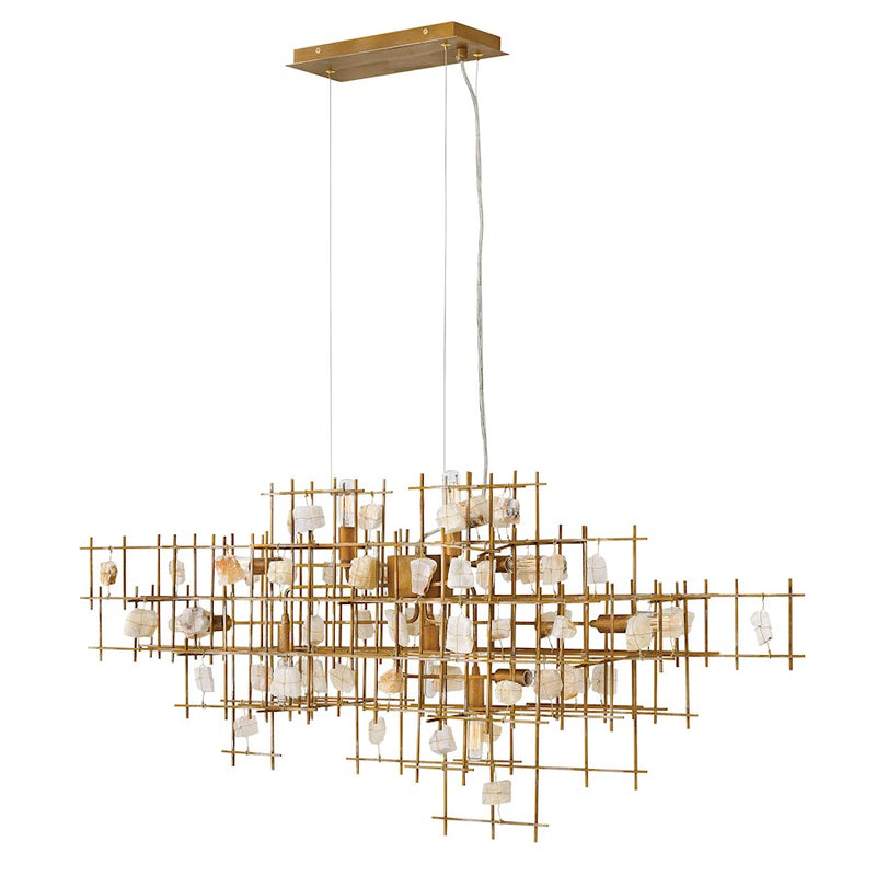Fredrick Ramond Petra 10 Light Chandelier, Luster Gold