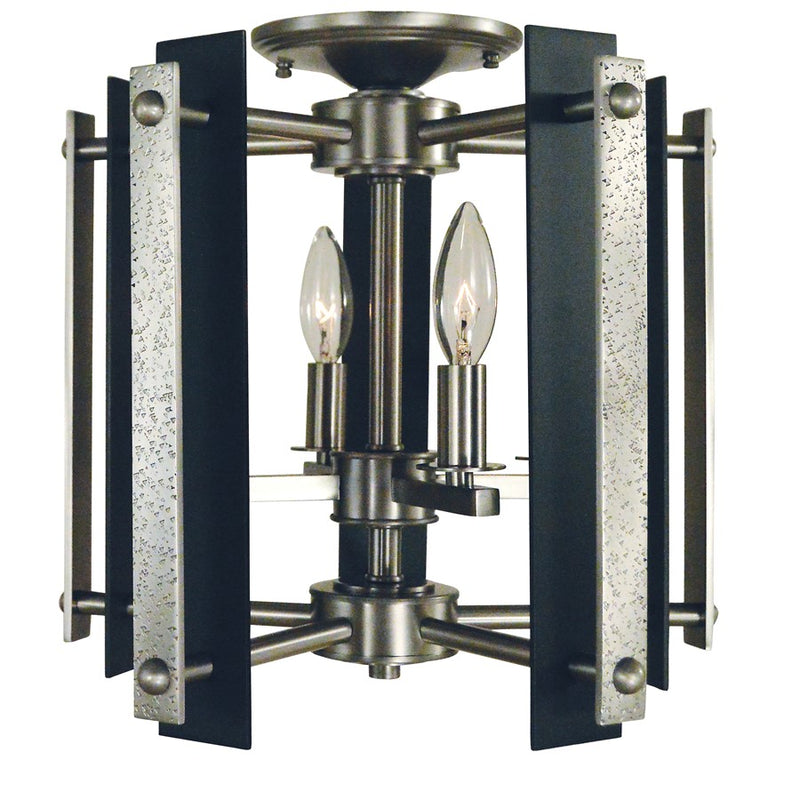 Framburg Bucolic 4Lt Dual Mount, Brushed Brass/Black Accents - L1061BR-MBLACK