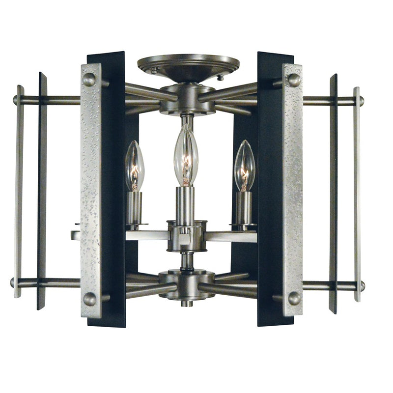 Framburg Bucolic 5Lt Semi-Flush, Brushed Brass/Black Accents - L1063BR-MBLACK