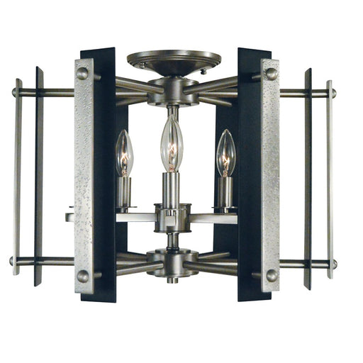 Framburg Bucolic 5 Light Semi-Flush, Brushed Brass/Black Accent - L1063BR-MBLACK
