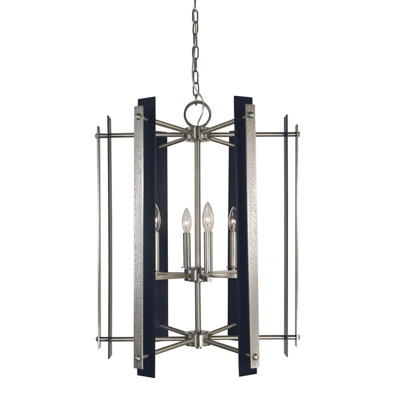 Framburg Bucolic 6Lt Chandelier, Brushed Brass/Black Accents - L1066BR-MBLACK