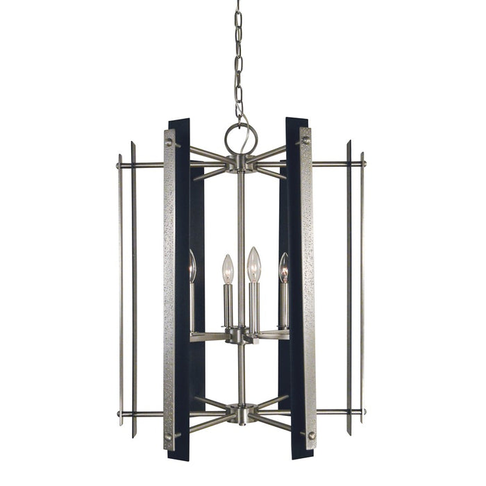 Framburg Bucolic 6 Light Chandelier, Brushed Brass/Black Accent - L1066BR-MBLACK