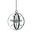 Framburg Nucleus 4Lt Chandelier, Brushed Brass/Black Accents