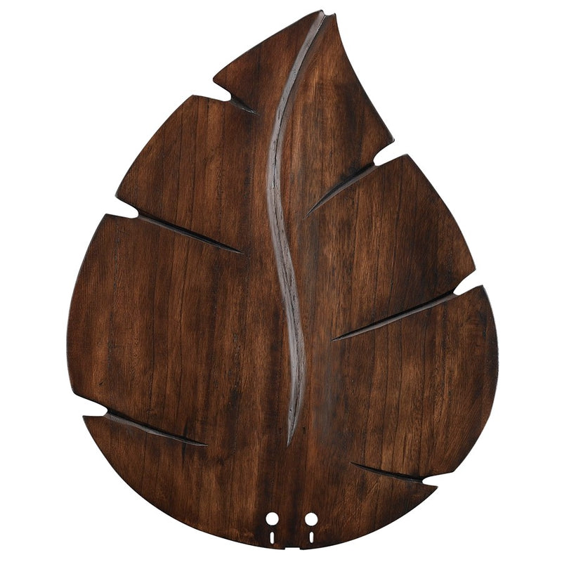 Fanimation 22in Wide Oval Leaf Carved Fan Blades | Walnut Wood Set of 5 | Living Room & Bedroom Ceiling Fan | 22 x 17.8 x 0.4 in | Model B5280WA
